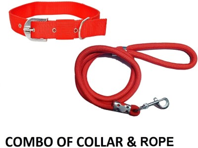 Hachiko Dog Collar & Leash(Medium, Red)