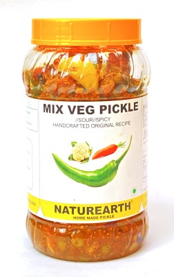 naturearth pickle MIX VEG PICKLE , GOBHI GAJAR PEA HARI MIRCH KA SPICY ACHAR Mixed Vegetable, Carrot, Ginger, Green Chilli, Cauliflower Pickle(400 g)