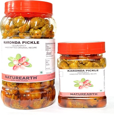 naturearth pickle KARONDA PICKLE 400 GM 9 200 GM KARONDA PICKLE) Red Chilli, Turmeric Pickle(2 x 300 g)