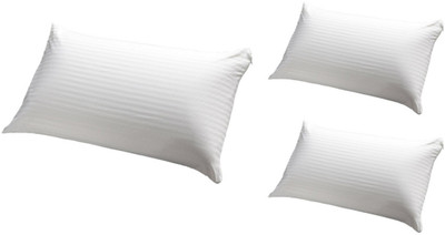 Navi collection Microfibre Stripes Sleeping Pillow Pack of 3(White)