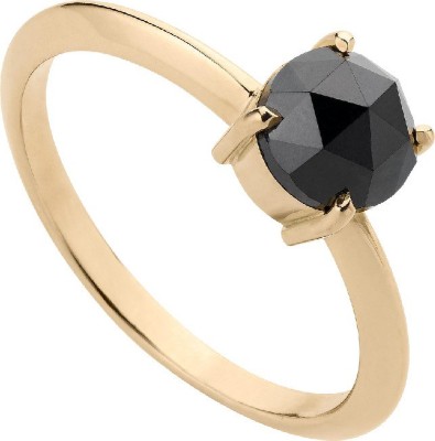 Jaipur Gemstone Black Hakik Ring Natural Certified stone Astrological Purpose Alloy Agate Gold Plated Ring