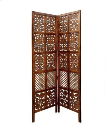 Decorhand Handcrafted 2 Panel Wooden Room Partition & Room Divider (Brown) Solid Wood Decorative Screen Partition Solid Wood Decorative Screen Partition(Floor Standing, Finish Color - Brown, 2, Pre-assembled)