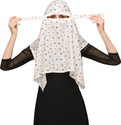 7 Season's Polyester Printed Naqab(White)