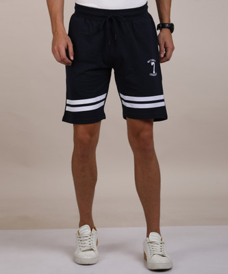 METRONAUT Printed Men Dark Blue Regular Shorts