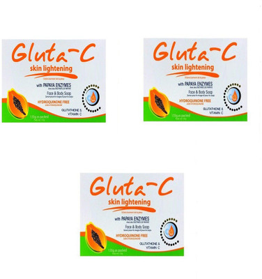 Gluta-C Papaya Exfoliants Face and Body Soap(3 x 135 g)