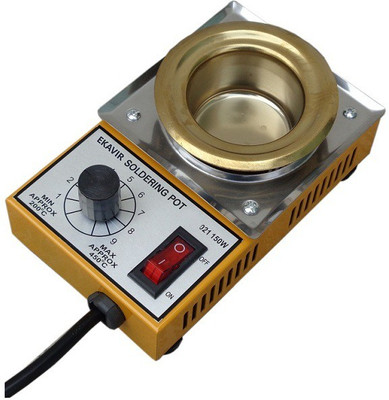 Svojas 220V 150W Solder Pot Soldering Disoldering Bath Tin Plate 150 W Temperature Controlled(Round Tip)