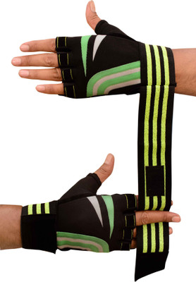 Snipper Lycra Gym Gloves for Weightlifting, Crossfit, Fitness Gym & Fitness Gloves(127 Green)