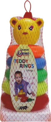 Quasar Smiley Stacking Color Teddy Rings for Kids 5 Multi Color(Multicolor)