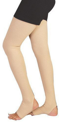 WAFCO Varicose Vein Stocking Compression Thigh Length Knee Support(Beige)