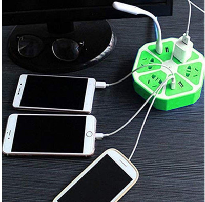 BUFONA Extension socket with 4 usb ports Charging Extension board Usb Port Hub Switch Heavy Duty Hexagon Electrical Extension Board Power Socket Hub charger Switch Expansion Card, USB Hub, USB Cable, USB Charger, Laptop Accessory(Green)