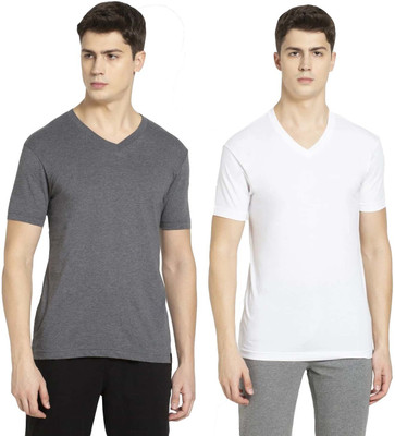 JOCKEY Solid Men V Neck Multicolor T-Shirt