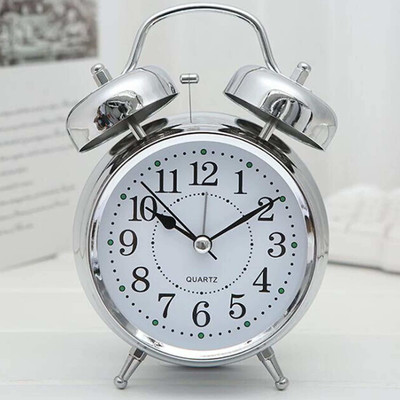 RHONNIUM Analog Silver Clock