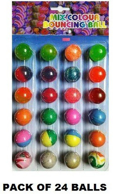 AKANSHA Bouncing balls/Jumping balls Multicolor (Set of 24) Crazy Ball