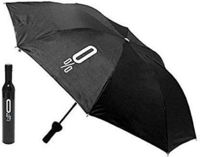 TORIVO Newest Stylish Windproof Double Layer Small Lightweight Folding Portable Wine Umbrella with Bottle Cover for UV Protection & Rain Umbrella(Black)
