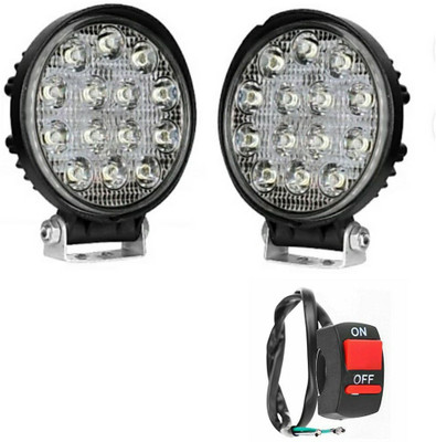 BOOSTY 14 LED ROUND FOG LIGHT WHITE PACK OF 2 Fog Lamp Car, Truck, Van, Motorbike LED (12 V, 55 W)(Discover 110, WagonR, Splendor Plus)