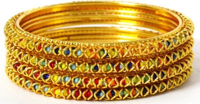 JAIRA GOLD Alloy Gold-plated Bangle Set(Pack of 4)