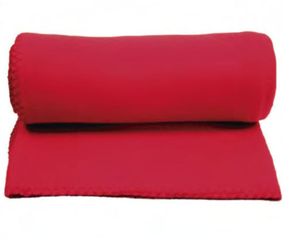 Supreme Home Collective Solid Single Fleece Blanket for  Mild Winter(Microfiber, Red)