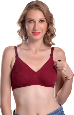 Prynkx Women's Maternity / Nursing Bra - Hasslefree Breastfeeding for your baby Women Maternity/Nursing Non Padded Bra(Maroon)