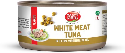 Tasty Nibbles White Meat Canned Tuna Flakes In Extra Virgin Olive Oil Sea Foods(185 g)