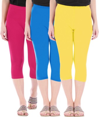 BEFLI Women Pink, Blue, Yellow Capri