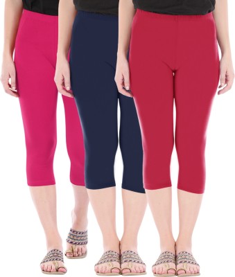 BEFLI Women Pink, Blue, Red Capri