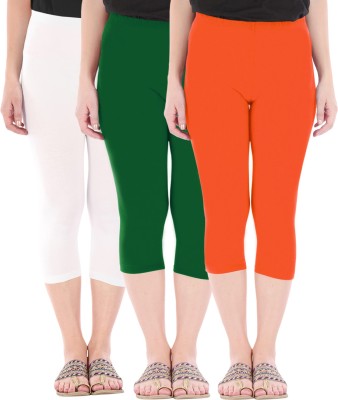 BEFLI Capri Leggings Women White, Green, Orange Capri