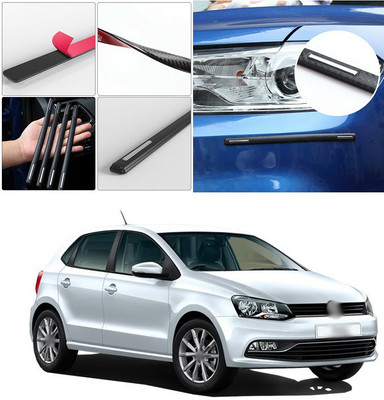 PECUNIA Plastic Car Bumper Guard(Black, Silver, Pack of 4, Volkswagen, Polo GT)