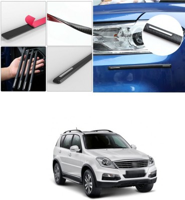 PECUNIA Plastic Car Bumper Guard(Black, Silver, Pack of 4, Mahindra, SsangYong Rexton)