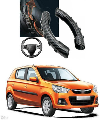 PRTEK Hand Stiched Steering Cover For Maruti Alto K10(Black, Tarpaulin, Plastic)