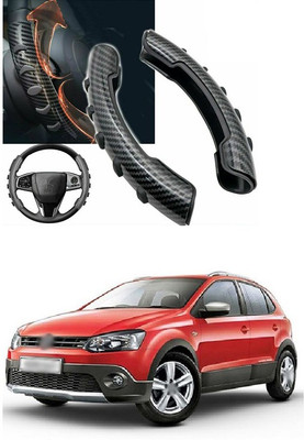 PRTEK Hand Stiched Steering Cover For Volkswagen Universal For Car(Black, Tarpaulin, Plastic)