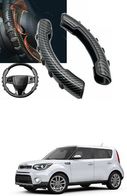 PRTEK Hand Stiched Steering Cover For Hyundai SantaFe(Black, Tarpaulin, Plastic)