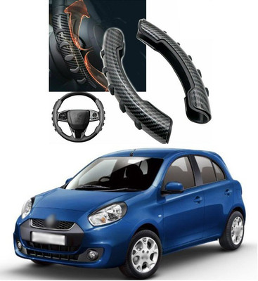PRTEK Hand Stiched Steering Cover For Renault Pulse(Black, Tarpaulin, Plastic)