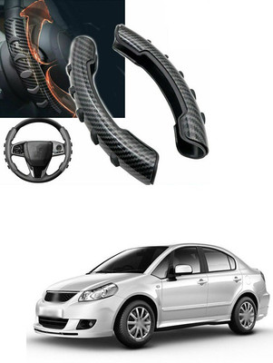 PRTEK Hand Stiched Steering Cover For Maruti SX4(Black, Tarpaulin, Plastic)