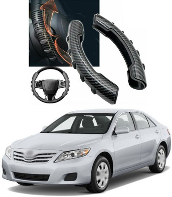 PRTEK Hand Stiched Steering Cover For Toyota Camry(Black, Tarpaulin, Plastic)