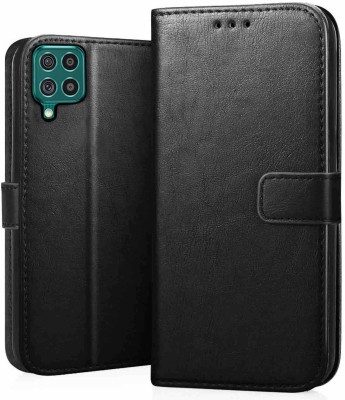 VOSKI Wallet Case Cover for Samsung Galaxy M62 Flip Cover Premium Leather with Card Pockets Kickstand 360 Degree Protection(Black, Dual Protection, Pack of: 1)
