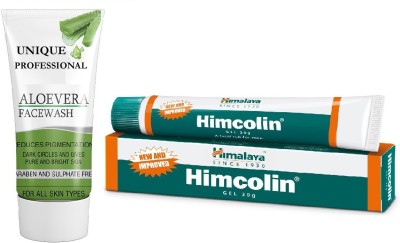 UNIQUE PROFESSIONAL FACE CARE ALOEVERA FACE WASH 100 ML + HIMALAYA HIMCOLIN GEL 30 GR(2 Items in the set)