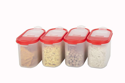 Flipkart SmartBuy Plastic Utility Container  - 1.2 L(Pack of 4, Red)