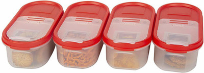 Flipkart SmartBuy Plastic Utility Container  - 525 ml(Pack of 4, Red)