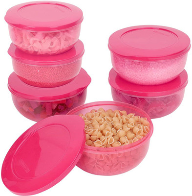 Flipkart SmartBuy Plastic Utility Container  - 400 ml(Pack of 6, Pink)
