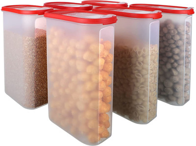 Flipkart SmartBuy Plastic Utility Container  - 3 L(Pack of 6, Red)