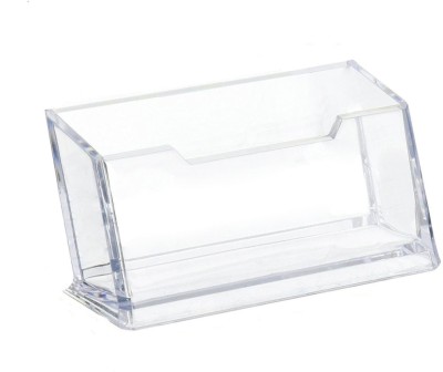 VR Creatives 1 Compartments Acrylic Premium Clear Business Card Holder Display, Plastic Business Card Stand Organizer For Office(Clear)