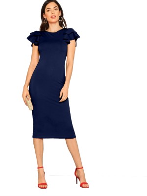 Alekya Women Bodycon Dark Blue Dress