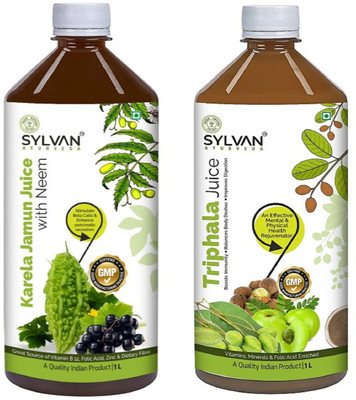 SYLVAN AYURVEDA SYLVAN-KARELA JUICE & TRIPHALA JUICE VALUE PACK I HELPFUL IN DIABETES AND DIGESTION(2 x 1000 ml)