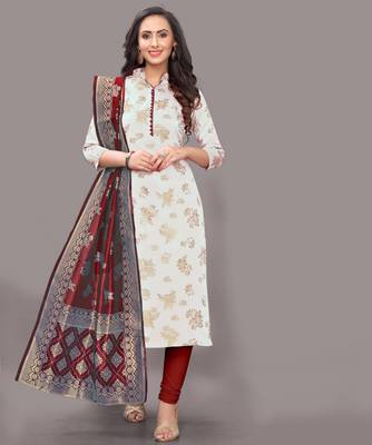Unstitched Brocade Kurta Churidar Material Woven Price History