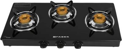FABER Shine 300 CT Glass Manual Gas Stove  (3 Burners)
