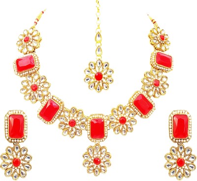 Chrishan Alloy White, Gold, Red Jewellery Set(Pack of 1)