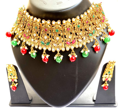 NIKYANKA Brass Gold-plated Multicolor Jewellery Set(Pack of 1)