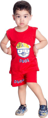 Fashion Garments Baby Boys Superman Casual T-shirt Pant(RED)