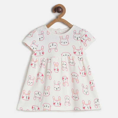 MINI KLUB Midi/Knee Length Casual Dress(White, Short Sleeve)