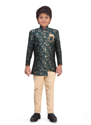 AJ Dezines Boys Festive & Party Sherwani and Churidar Set(Red Pack of 1)